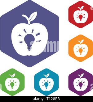 Bulb apple icons vector hexahedron Stock Vector