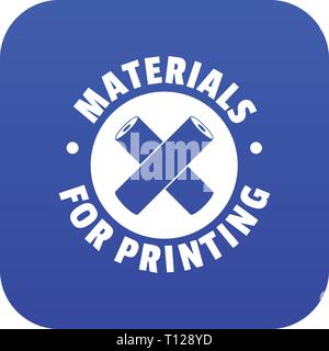 Materials for printing icon blue vector Stock Vector