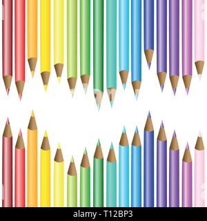 Color pencil set in the yellow box Royalty Free Vector Image