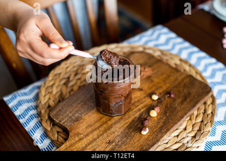 Homemade Vegan Chocolate Hazelnut Spread Stock Photo