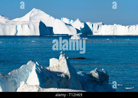Floating iceberg in Ilulissat Icefjord, Greenland Stock Photo