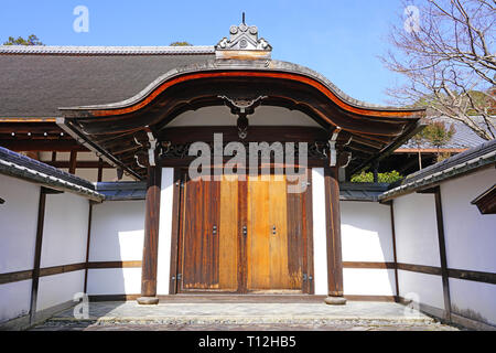 KYOTO, JAPAN -24 FEB 2019- View of the Ryoanji (ryoan-ji) Temple of the Myoshinji school of the Rinzai Sect in Kyoto, Japan. Stock Photo