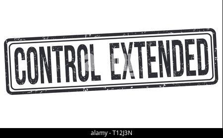 Control extended sign or stamp on white background, vector illustration Stock Vector