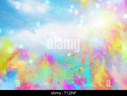 Colored powders for spring holi color party Stock Photo