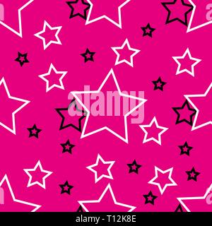 Cute stars seamless pattern. Nursery illustration, good for room decor, wall art, baby shower greeting card, poster, kids apparel Stock Vector