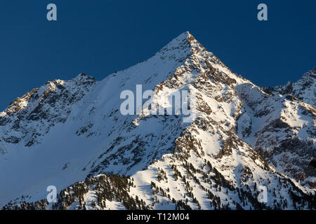 Stubaier Alpen. Winter season. Mountain peak. Austria. Austrian Alps. Stock Photo