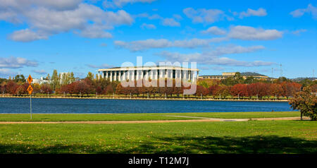 Waterfront of Lake Burley Griffin close to Canberra parliamentary centre, ACT, Australia Stock Photo