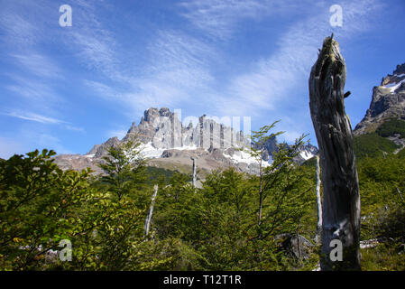 Epic mountain scenery in the beautiful Cerro Castillo Reserve, Aysen, Patagonia, Chile Stock Photo