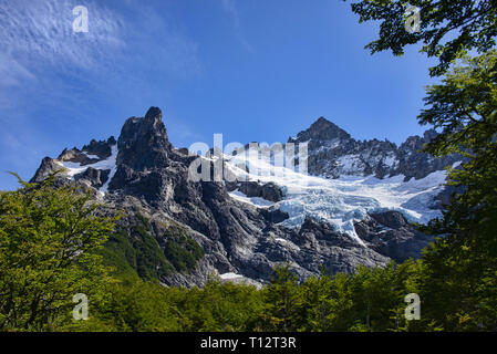 Epic mountain scenery in the beautiful Cerro Castillo Reserve, Aysen, Patagonia, Chile Stock Photo