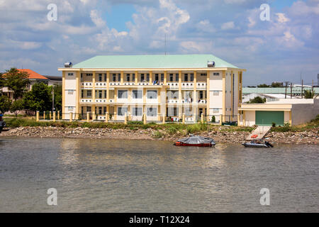 Riverside dwelling on the Mekong Delta Stock Photo