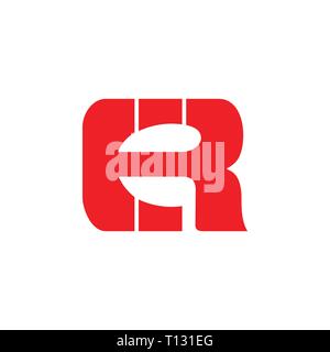 letters er simple geometric linked logo Stock Vector