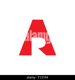 letters ar simple negative space logo vector Stock Vector