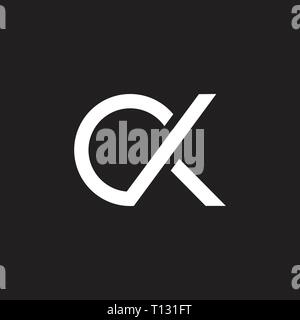 letters ck circle geometric line logo vector Stock Vector