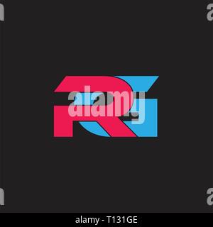 letters rg simple linked geometric logo vector Stock Vector