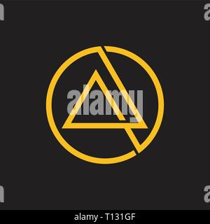 abstract overlapping line triangle circle logo Stock Vector