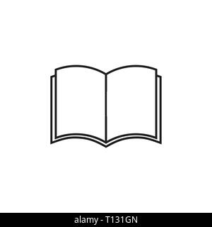 simple book thin line symbol vector Stock Vector