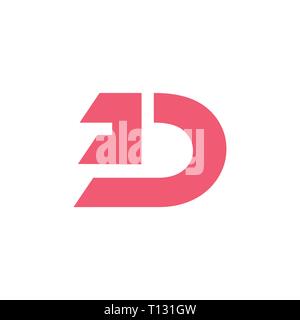 letter bd simple geometric motion logo Stock Vector