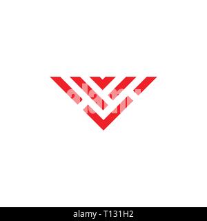 letter v simple stripes triangle line geometric logo Stock Vector