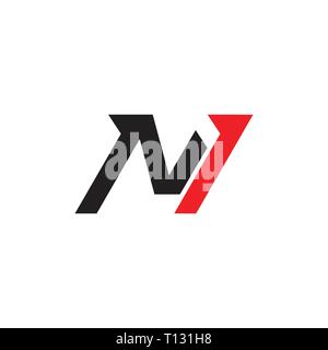 abstract letter mn arrow up geometric line logo vector Stock Vector