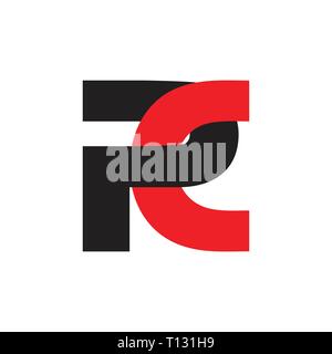 abstract letters pc simple linked logo vector Stock Vector
