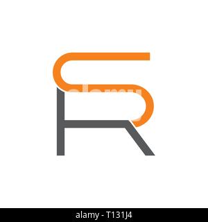 letters sr linked simple logo vector Stock Vector