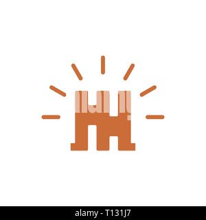 abstract letter n shine new castle logo vector Stock Vector