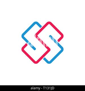 letters xs geometric line logo vector Stock Vector