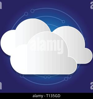 Blank White Fluffy Clouds Cut Out of Board Floating on Top of Each Other Design business concept Empty copy text for Web banners promotional material  Stock Vector