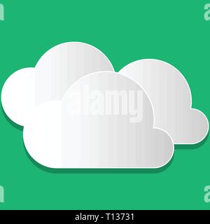 Blank White Fluffy Clouds Cut Out of Board Floating on Top of Each Other Design business Empty copy space text for Ad website promotion isolated Banne Stock Vector