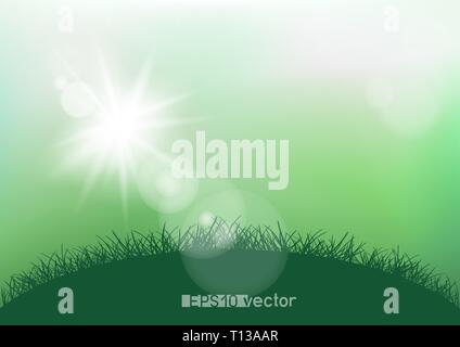 spring sunshine light and grass Stock Vector