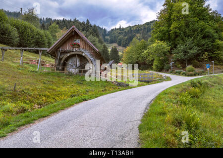 watermill of the village Bermersbach, community Forbach in the Murg valley, Northern Black Forest, Germany, cultural landscape and heritage Stock Photo