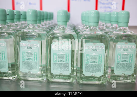 bottles of Brighton Gin Stock Photo