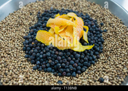 details of botanicals used in gin making Stock Photo