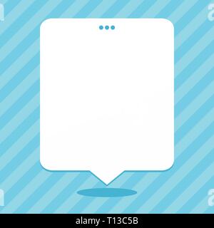 Blank Space White Speech Balloon Floating with Three Punched Holes on Top Design business concept Empty template copy space text for Ad website isolat Stock Vector