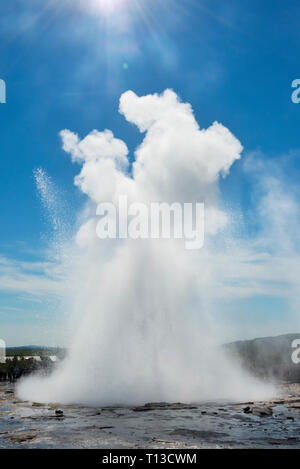 Geyser hot water Iceland Stock Photo - Alamy