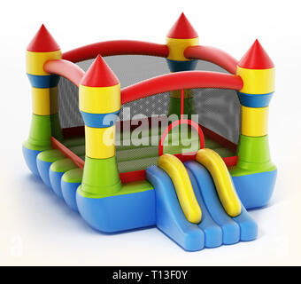 Bounce house isolated on white background. 3D illustration. Stock Photo