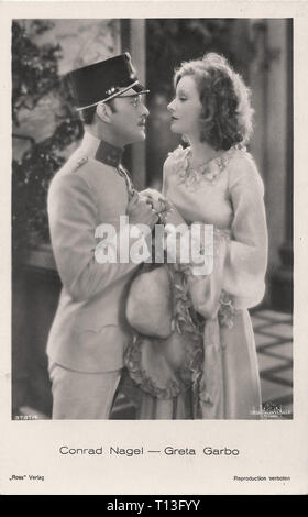 Portrait of Conrad Nagel and Greta Garbo in The Mysterious Lady (1928 ...