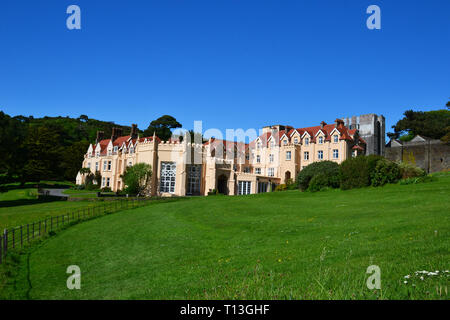 Lee Abbey Christian Community in the Valley of the Rocks, near Lynton and Lynmouth, Devon, UK Stock Photo