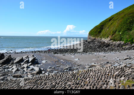 Lee Bay in the Valley of the Rocks, near Lynton and Lynmouth, Devon, UK Stock Photo