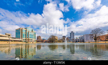 Huntsville, Alabama, USA park and downtown cityscape. Stock Photo