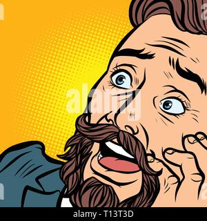 the face of a smiling bearded businessman Stock Vector