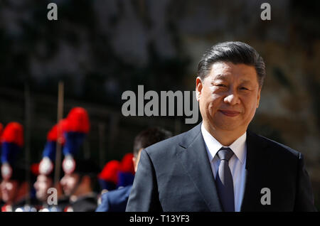 Rome, Italy. 23rd March, 2019. China's President Xi Jinping arrives at Villa Madama for his meeting with the Italian Premier. Credit: Riccardo De Luca UPDATE IMAGES/Alamy Live News Stock Photo