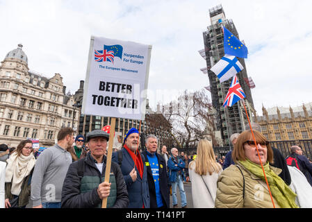 Put it to the People march, London. A huge protest march taking place in London in support of having a final Brexit deal being put to the people to vote on, or revoke article 50 Stock Photo