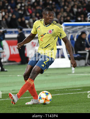 Tokyo, Japan. 22nd Mar, 2019. H. Palacios dribbles the ball during the Kirin Challenge Cup 2019 between Colombia and Japan at the International Yokohama Stadium in Yokohama Japan. Friday, March 22, 2019. Photo by: Ramiro Agustin Vargas Tabares Credit: Ramiro Agustin Vargas Tabares/ZUMA Wire/Alamy Live News Stock Photo