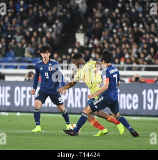 Tokyo, Japan. 22nd Mar, 2019. J. Lerma of Colombia dribble the ball during the Kirin Challenge Cup 2019 between Colombia and Japan at the International Yokohama Stadium in Yokohama Japan. Friday, March 22, 2019. Photo by: Ramiro Agustin Vargas Tabares Credit: Ramiro Agustin Vargas Tabares/ZUMA Wire/Alamy Live News Stock Photo