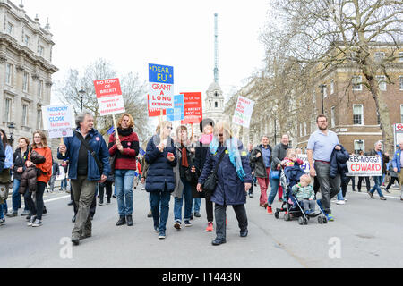 London, England, UK. 23 March 2019.  Brexit March People's Vote protest march © Benjamin John/ Alamy Live News. Stock Photo