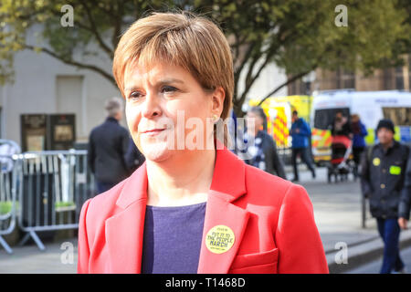 London, UK. 23rd Mar, 2019. Scottish First Minister Nicola Sturgeon. The 'People's Vote March', also referred to as the 'Put it to the People' march at Parliament Square. The march, attended by hundreds of thousands, makes its way through Central London and ends with speeches by supporters and politicians in Parliament Square, Westminster. Credit: Imageplotter/Alamy Live News Stock Photo