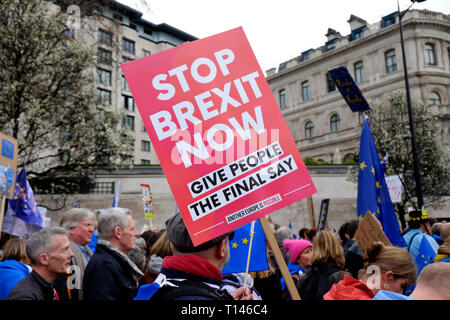 London, UK, 23rd March 2019. Over a million people march in central, demanding another brexit vote. Credit: Yanice Idir / Alamy Live News Stock Photo