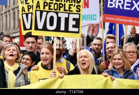 23rd March, 2019. Justine Greening, Conservative MP for Putney, People's Vote March, Piccadilly, London.UK Credit: michael melia/Alamy Live News Stock Photo