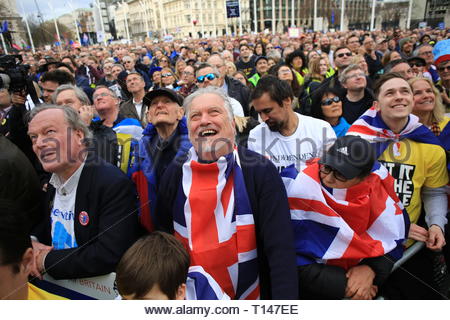 London, UK. 23rd March, 2019. . The people's vote protest has ended at Westminster  after many speakers callied on Prime Minister May to allow a second vote. Credit: Clearpix/Alamy Live News Credit: Clearpix/Alamy Live News Credit: Clearpix/Alamy Live News Stock Photo